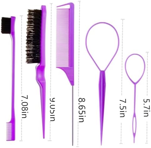 ZVOREI 8PS Comb Hair Brushes Set, Purple - Image 6