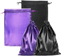 4 Pcs Wig Storage Bags with Satin Drawstring, 2 Colors Satin Bag Silk Hair Storage Bags Travel Bag for Packaging Wig Bundles Extensions by Unknown