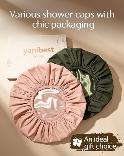 Yanibest Frizz Free Satin Lined Shower Cap with Soft Elastic Band - Image 7