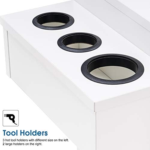 BarberPub Locking Stroage Cabinet, Barber Station with Holder, White 2021 - Image 4