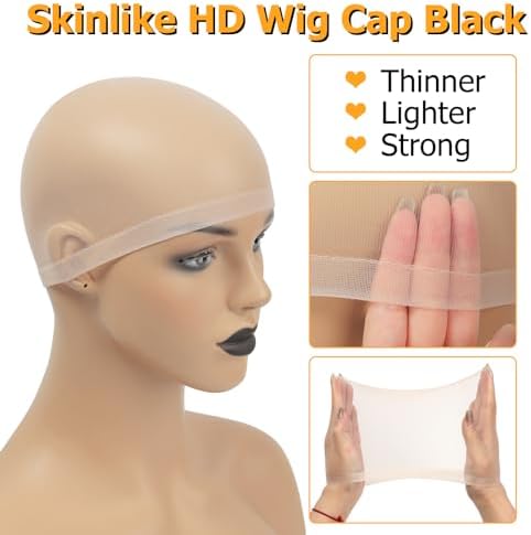 BEEOS Nude SKINLIKE HD Wig Cap, 24 Pieces Invisible and Sheer Breathable Ultra-thin Stretchy Stocking Caps for Lace Front Wigs, Bald Cap for Women - Image 4