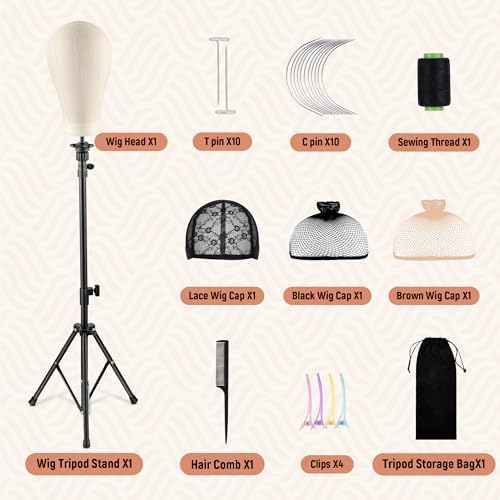 Tall Wig Tripod Stand with 23 Inch Head for Styling,Making - Image 2