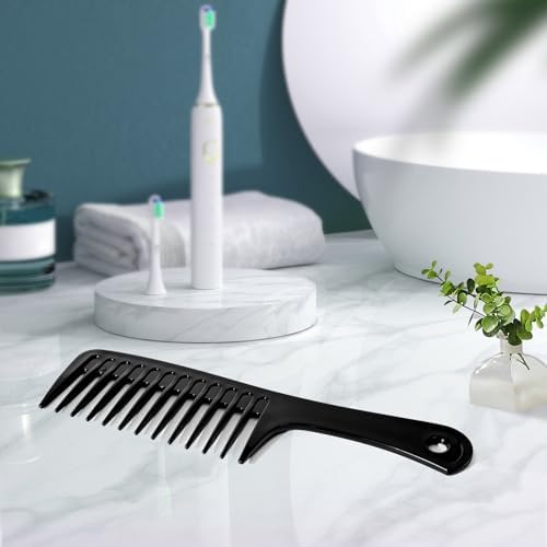 2PCS Wide Tooth Comb for Curls, Large Tooth Detangling Comb for Women & Men Wet & Dry Curly Hair(Purple-Pink) - Image 2