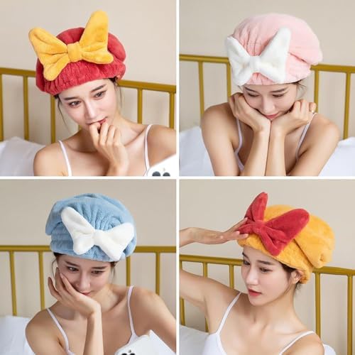 Microfiber Hair Towels Wrap Hair Drying Cap for Women 2Pcs Colors - Image 5