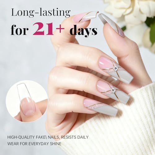 Krofaue 1008PCS French Nail Tips, Clear & Natural Flexible Gel, 12 Sizes - Image 5
