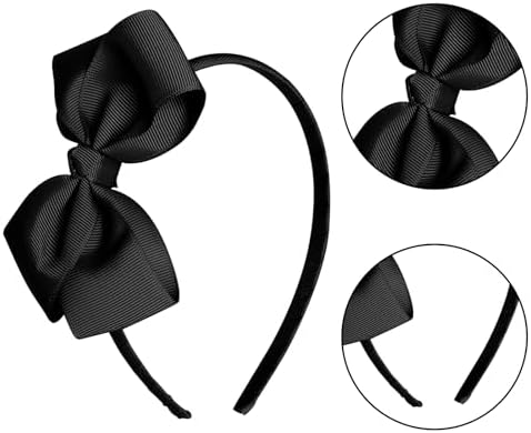 baotongle 11pcs Black School Hair Accessories Set Uniform Hair Bow Headband Clips Hair Ties Curly Bows for Little Toddler School Girls (Black) - Image 6