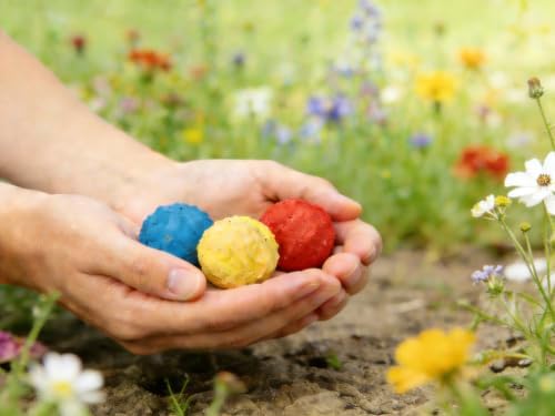 6Pack Colorful Wildflower Seed Ball Plantable Paper Favors, Easter Basket Essentials - Handmade Non-GMO, Gardening Gift for Beginner, Kids & Adults - Image 6