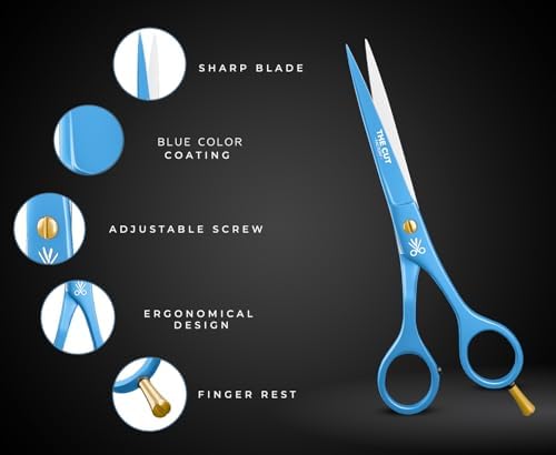 The Cut Factory- 6.5” Professional Hair Scissors - High Carbon 420 Stainless Steel Hair Cutting Scissors, Ultra-Sharp Barber Shears for Salon & Home (Blue) - Image 6