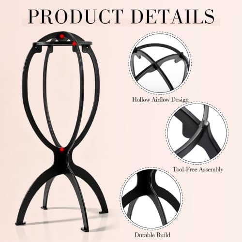 obeoby 6 Pack Updated Wig Stand, Foldable Wig Holder - Image 4
