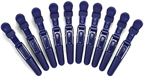 10pcs/set Multicolor Croc Clips Transparent Plastic Hairdresser Clip Hair Styling Sectioning Barrettes Professional Non Slip Alligator Clip Salon DIY Accessories Hairpins (10pcs-Dark Blue) - Image 3