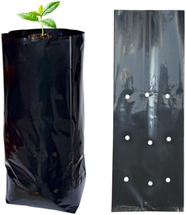 gardtree 1 3/8 Gallon 50 Pcs Tall Plant Nursery Bags 5.5" x 13", Deep Root Plastic Plant Grow Bags Thicken Tree Seedling Pots for Vegetable, Flower, Fruit, Citrus, Nut Trees, Taproot Saplings by Gardtree