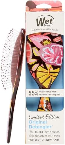 Wet Brush Original Detangler Hair Brush, Flexible Bristles Detangle All Hair Types, Works on Wet or Dry Strands, Ergonomic Handle, Reduces Breakage, Limited Edition, Tropical Oasis Burgandy Paradise by WetBrush
