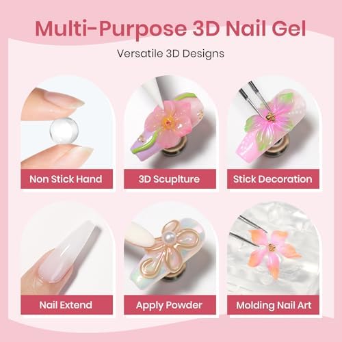 3D Sculpting Gel for Nail Art 3d Gel Nail Art Non Stick Hand - Image 3