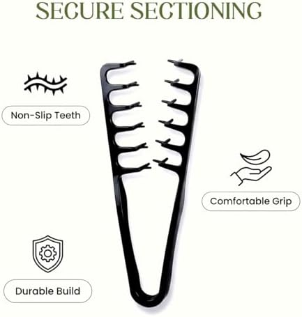 Texture Comb, Voluminous Wide-Tooth Hair Comb for Maximum Root Lift, Dual Wide & Fine Tooth Texturizing Styling Comb, Non-Slip ABS Plastic Barber Tool for Men–Black - Image 3