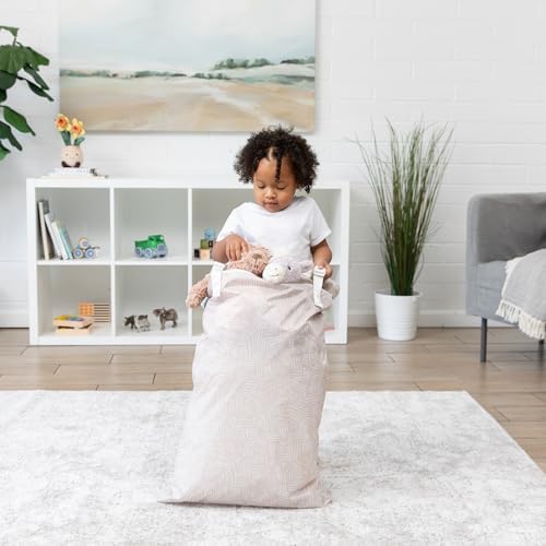 Bumkins Waterproof Hanging Wet Bag Large for Baby, Laundry, Dirty Clothes, Travel, Swim Suit, Cloth Diapers, Pool, Towels, Daycare, Beach, Zip Reusable Bag, Wetdry Vacation Packing, XL Boho Beige - Image 3