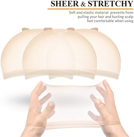 MORGLES HD Invisible Wig Caps 20 Pack Nude Stocking for Lace Front - Image 3