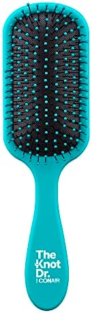 The Knot Dr. hair brush by Conair - Detangling hair brush - Removes Knots and Tangles in wet or dry hair - detangler brush - Blue - Image 4