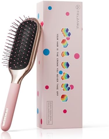 MELBANG Detangling Hair Brush for Women, Paddle Hairbrush for Wet & Dry Hair, Pain-Free Cushion Bristles for Thick, Curly, Long & Damaged Hair, No Pulling (Pink) by melbang