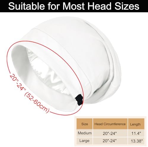Satin Bonnets for Sleeping Adjustable Silk Lined Bonnet Sleep Cap Hair Wrap - Image 5