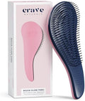 Crave Naturals Glide Thru Detangling Brush For Natural, Curly, Straight, Wet or Dry Hair - Gentle Detangler Brush Styling Tool for Adults, Kids, Toddlers and Little Girls - 8.4x3.4", Pink by CraveNaturalsDetanglingBrush