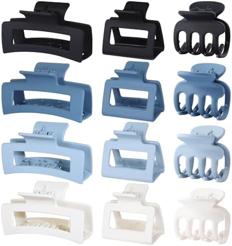 SMKSL 12 Pcs Hair Claw Clips for Women & Girls 3 Styles Hair Accessories by SMKSLHAIRCLAWCLIP