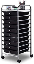 Giantex 10 Drawer Rolling Storage Cart Scrapbook Paper Office School Organizer (Black) by Giantex