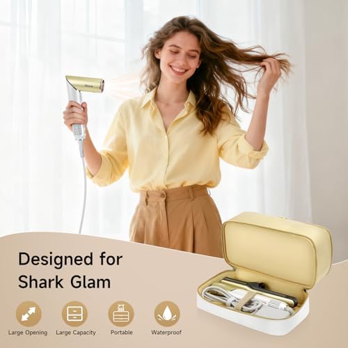 Travel Hair Dryer Case for Shark Glam, Portable Hair Tools Bag for Shark FlexFusion, Double-Layer Storage Carrying Case for Shark FlexStyle Blow Dryer, Silki Straightener & Glossi Attachments Holder - Image 5