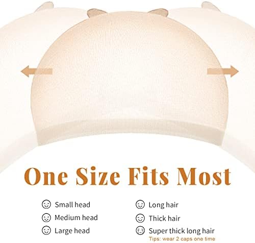 HD Wig Cap, IKOCO 8Pcs Transparent Wig Cap for Women Ultra Thin, Nude - Image 2
