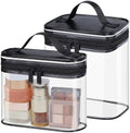 PACKISM Clear Makeup Bag for Travel - TSA Approved Toiletry Bag, 2 Black by Packism