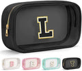 YOOLIFE Birthday Gifts for Girls Kids Makeup Bag Organizer Clear Toiletry Bags for Traveling Women Cosmetic Bags with Zipper Birthday Gifts for 3 4 5 6 7 8 9 10 11 12 13 Year Old Girls Black Initial L by YOOLIFE