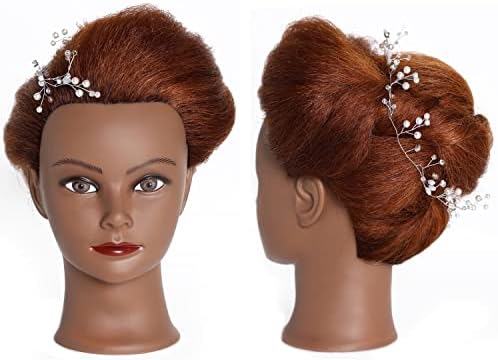 14-16 inch 100% Real Hair Mannequin Head for Hairdresser - Image 3