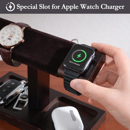 ProCase Wood Watch Display Stand Holder for Men, Fathers Day Gift for Dad, Wristwatch Tower with T-Bar Design, Hanging Watch Rack, Wooden Wrist Watch Tree - Image 2