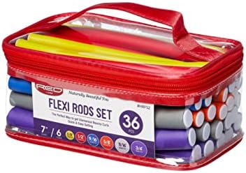 Red by Kiss 36PCS Flexi Rods, Flexible Curling Rods, Twist Foam Hair Rollers, No Heat Hair Curlers 7" Sets by REDbyKISS