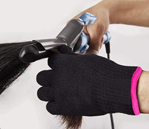 AFT90 Heat Resistant Glove for Hair Styling, Curling Iron, Flat Iron and Curling Wand, Black, Pink Edge, 1 Piece - Image 6