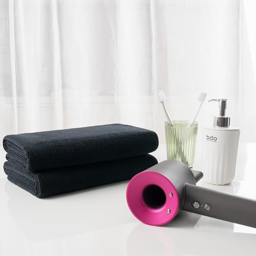 MICROFI New Microfiber Hair Drying Salon Towels, Quick Dry, Lint Free, 2 Pack 340 GSM (Black) - Image 4