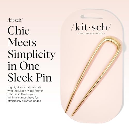 Kitsch French Hair Pins for Women | Secure Hold All Day - Gold, 1pc - Image 2