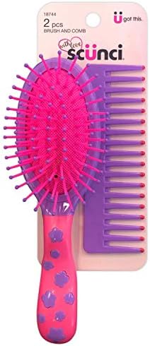 Scunci 2-Piece Girl Set Cushion Brush and Comb in Assorted Colors (1-Pack) - Image 7