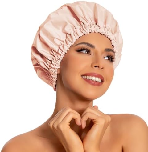 Edoneery Shower Caps for Women Reusable Waterproof, Shower Hair Cap by Edoneery