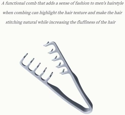 Voluminous wide-toothed hair comb Travel folding design Wide fine-toothed dual-purpose set Men's fluffy texture, ABS plastic with textured grip - Image 2