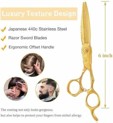 JASON Hair Cutting Scissors Shears - 6" Professional Barber Haircut Shear - Image 2
