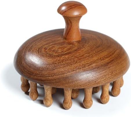 Wooden Scalp Massager for Hair & Scalp Care, Bamboo Scalp Massager Brush for Head Relaxation, Scalp Massage & Hair Oil Distribution, Natural Manual Massager for Face, Neck and Body by iunxkmi