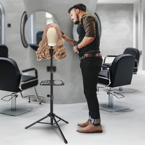 21 Inch Mannequin Head for Wig, Canvas Wig Head with Mount Hole, Manikin Head for Wig Making, Styling and Display, Head Contour More Realistic - Image 7