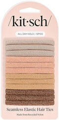 Kitsch Elastic Hair Ties No Damage | Stretchable Hair Bands - Neutral 12pcs by Kitsch