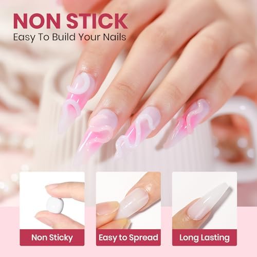 Nude and White Molding Gel for Nails 3d Sculpting Gel Non Stick Hand - Image 6