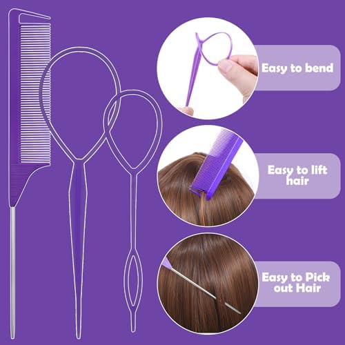 Auroray Hair Accessories for Girls, 1784 Pcs Elastic Ties Set 24 Color Rubber Bands With Organizer Box Cotton Baby Ties Styling Tool Set Clips Elastic Cutter Scissor - Image 4