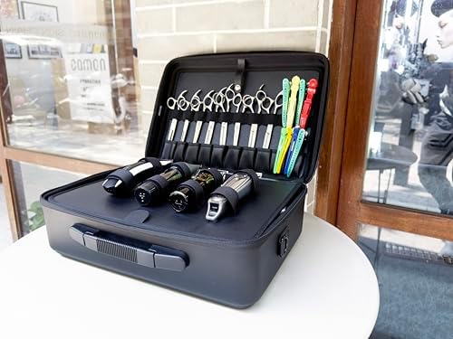professional leather barber case black Makeup Stylist Train clipper case Hair Salon barber box． - Image 5
