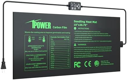 iPower Seedling Heat Mat for Plants with Dual Digital Temperature Controller, 10" x 20.75", Black by iPower