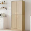 Cozy Castle Kitchen Pantry Cabinet, 71" Tall Wood Cupboard with Doors and Adjustable Shelves, Freestanding Food Storage Organizer for Dining Room, Kitchen, Living Room, Oak by CozyCastle
