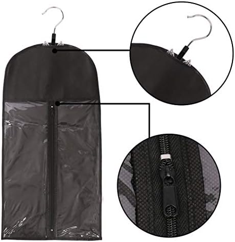 10 Pack Hair Extension Storage Bag Hair Extension Hanger Strong Holder Dust-proof Portable Suit with Transparent Zip Up Closure- Lightweight, Waterproof and Portable (Black) - Image 3