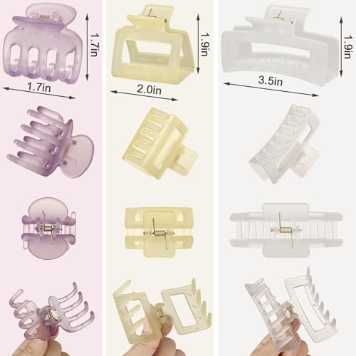 SMKSL 12 Pcs Hair Claw Clips for Women & Girls 3 Styles Hair Accessories - Image 4